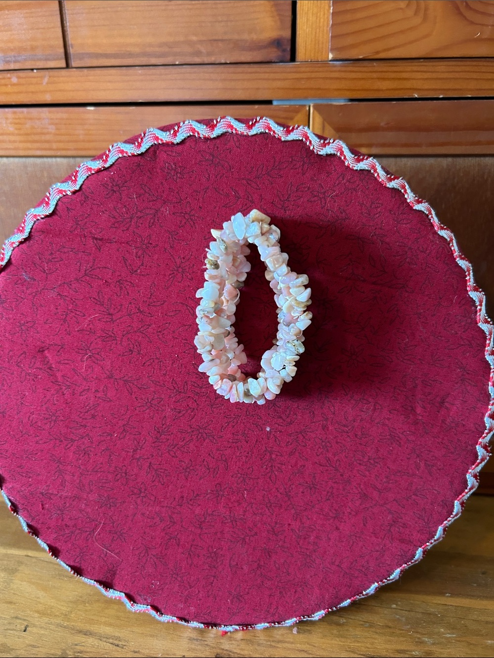 Pink/Peach Morganite Chip Beaded Stretch Bracelet